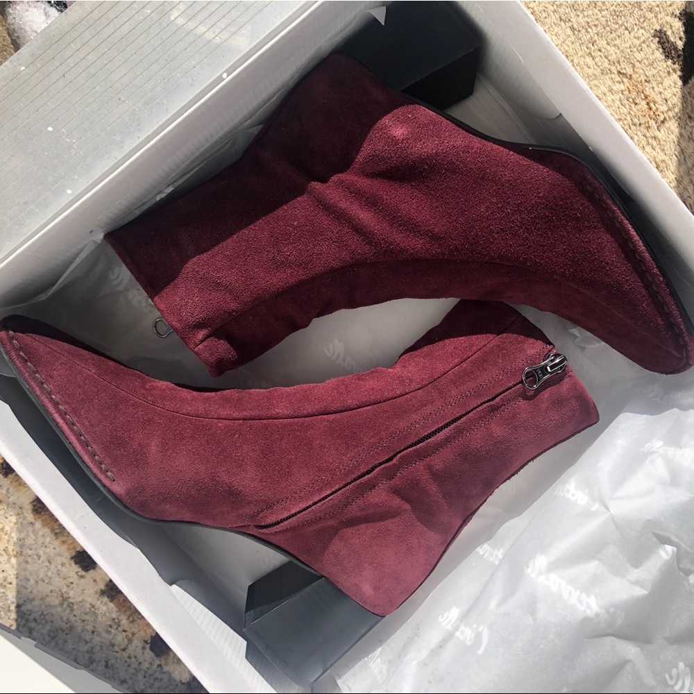 🥀 l'intervalle Dublin Bordeaux Suede ankle booties